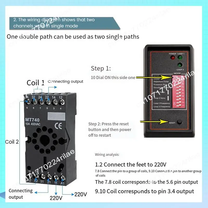 A17Z Rilevatore di loop per auto con uscita veicolo a doppio canale per parcheggio intelligente Rilevatore di loop PD232 per sistema di controllo accessi Sistema di parcheggio Bl