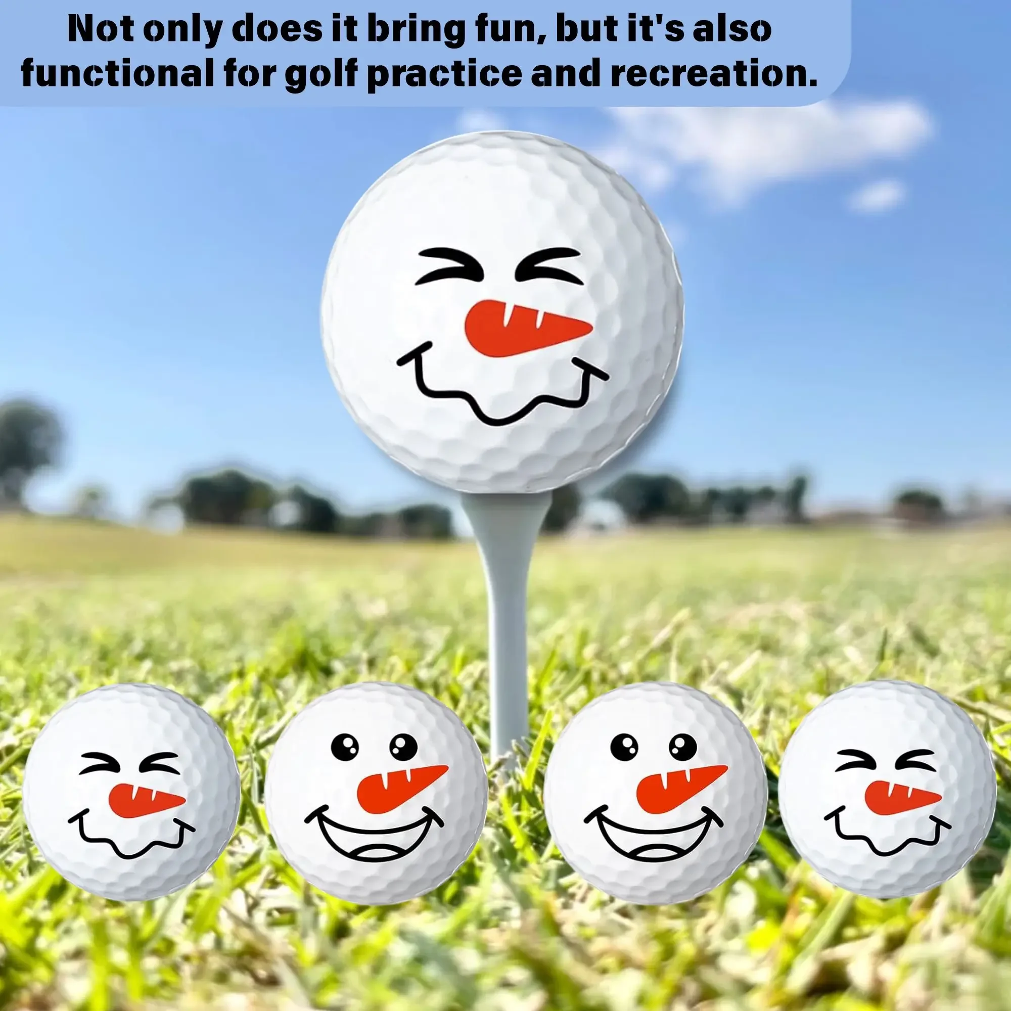 4 Count Christmas Golf Gifts for Men or Women Unique, Personalized Colored Practice Golf Balls, Cool Accessories for Golfers, Go