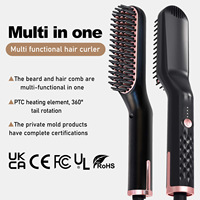 3-in-1 Electric Hot Air Comb Men's Home Beard Styling Device Straightener Hair Brush for Men's Hair And Beards