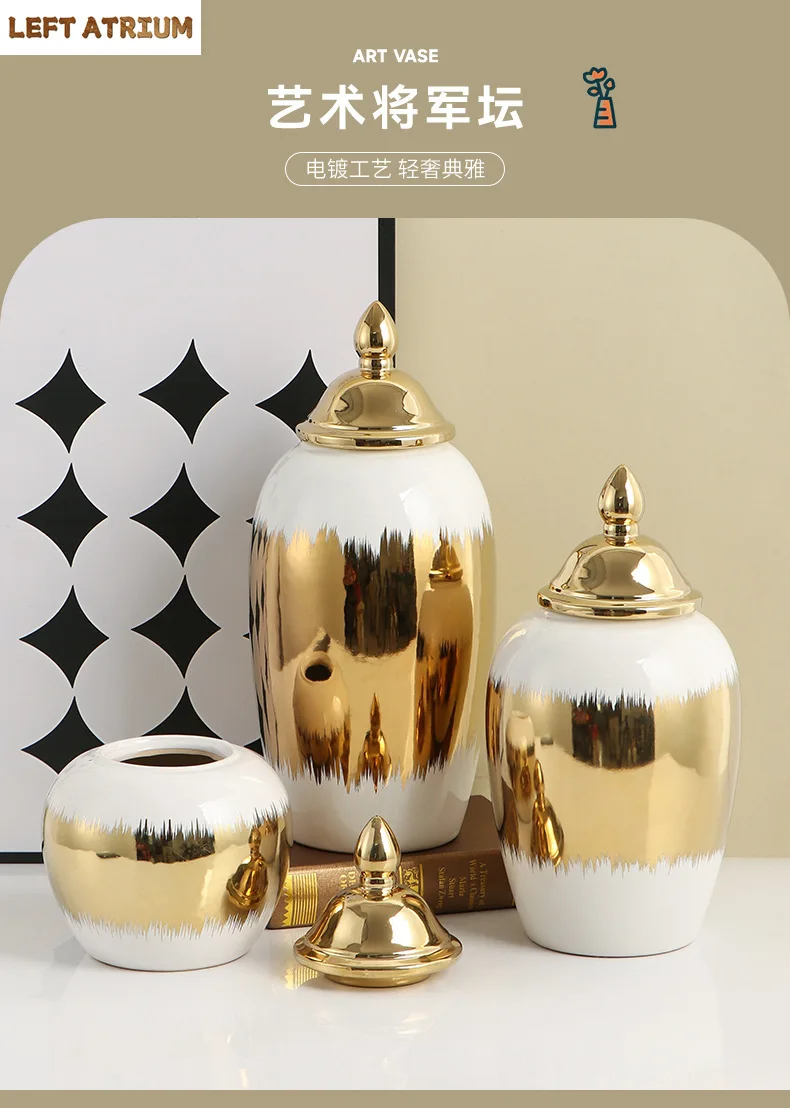 

Middle Eastern Home Decor Ceramic Vase Decoration Living Room Entrance TV Cabinet Dining Table Soft Decoration General Jar