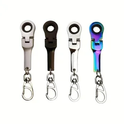 10mm Ratchet Wrench Mini Shaped JDM Metal Racing Keychain Key Chain Ring Keyring Adjustable Wrench Tools Tool