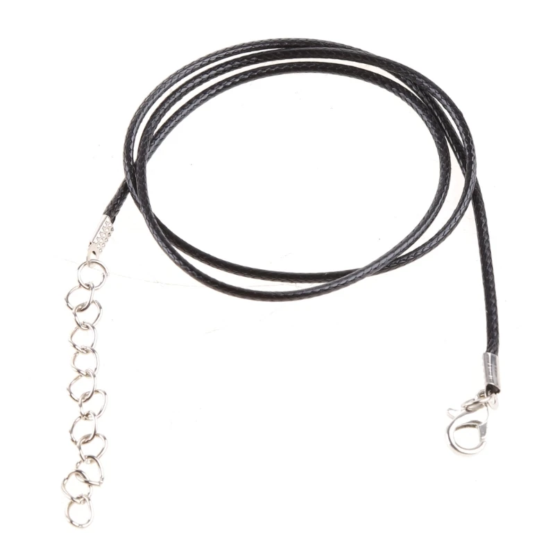 DIY Black Necklace Cord Rubber for w/ Lobster Clasp Design 18'' Clasp Chain Jewe