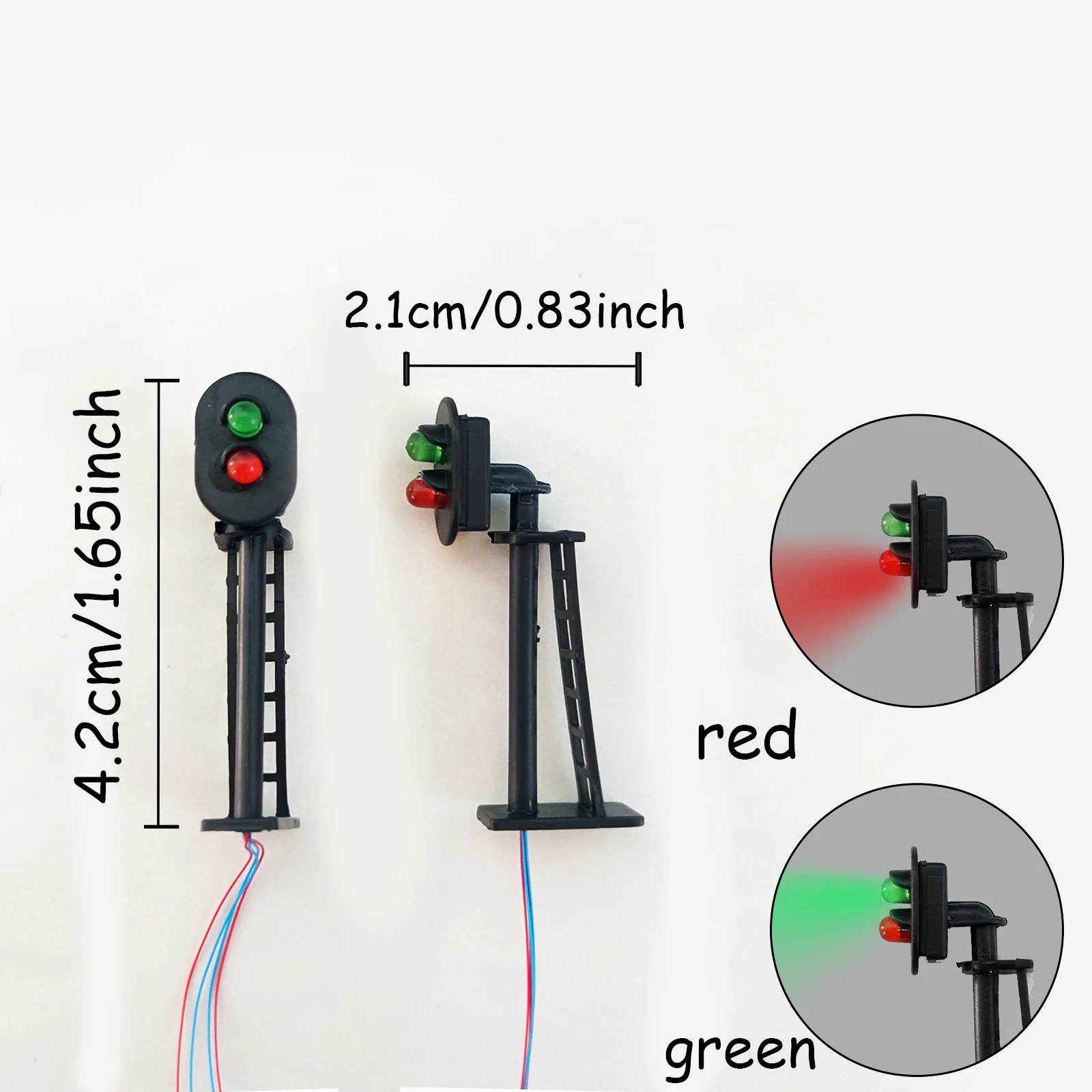 1 Stück HO-Maßstab Miniatur-Ampelmodell 1:87 ABS-Kunststoff-Spielzeuglampen für Eisenbahntrain-Layouts, Architektur und Diorama