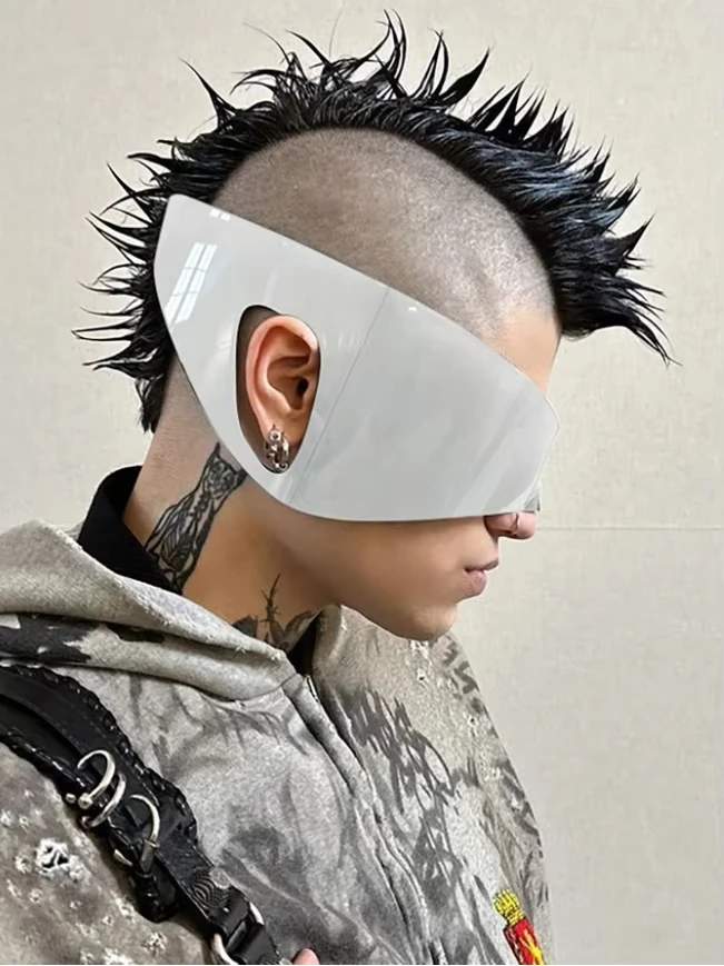 

Unisex Punk-Rock Sunglasses - Jumbo Futuristic Frames Anti-Glare Lenses
