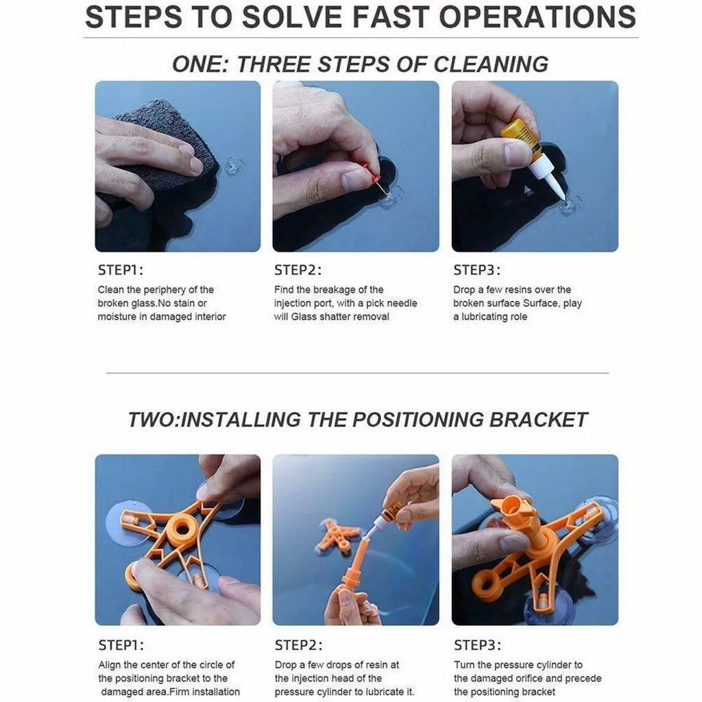 자동차 앞유리 수리 접착제 자동차 유리창 수리 수지 키트 전면 유리 긁힘 깨짐 복구 액체 유리 경화 접착제 자동차 액세서리