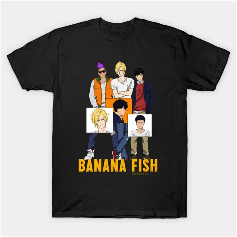 Anime Banana Fish Women Cotton Men Tshirt Cartoon Print Short Sleeves T Shirts Casual Oversized Clothing Unisex Sport Tops Tees