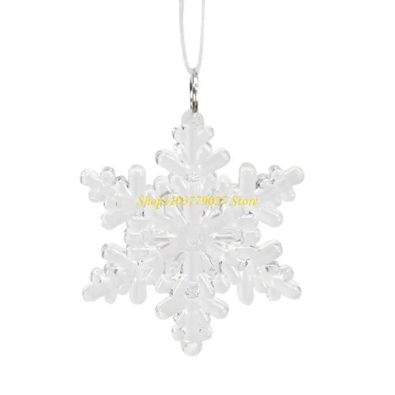 C4DF Beautiful Hangings Snowflake Pendant Drops for Seasonal Christmas Decoration