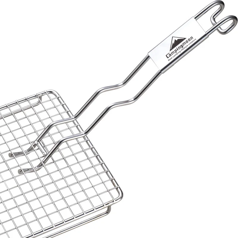 Stainless Steel BBQ Net Fork Korean Grill Special Pick Grill Net Clip Starter Tool Camping Picnic Cooking Outdoor Equipment