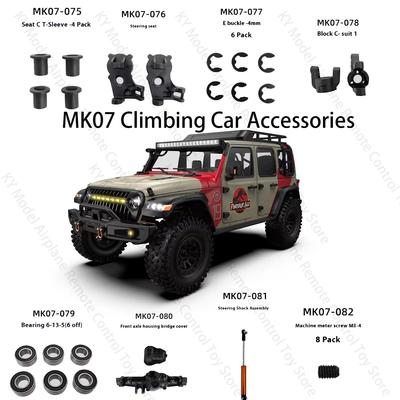 Rilalo MK07 Fernbedienung Autozubehör Lenksitz Reifen Differential Stoßdämpfer Metall Upgrade Modifiziertes Zubehör