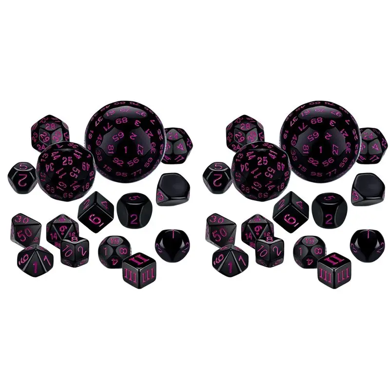 

AEF6-30Pieces Complete Polyhedral DND Dice Set D3-D100 Spherical RPG Dice Set For Role Playing Table Games Supplies