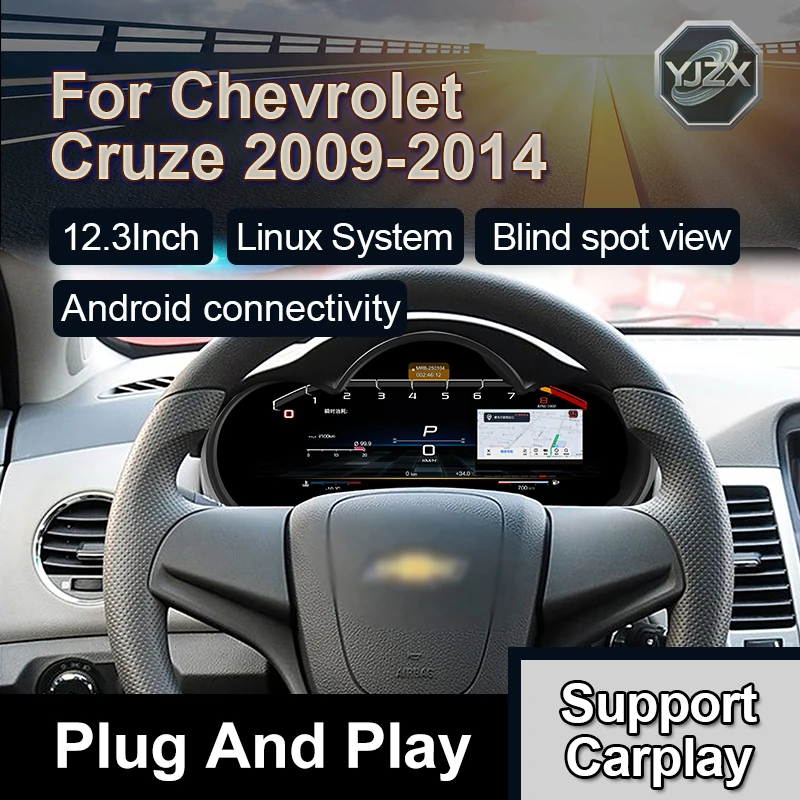 

Автомобильные аксессуары 12,3-дюймовый цифровой спидометр с ЖК-дисплеем и Carplay для Cruze Lacetti Classic Lacett 2009-2014