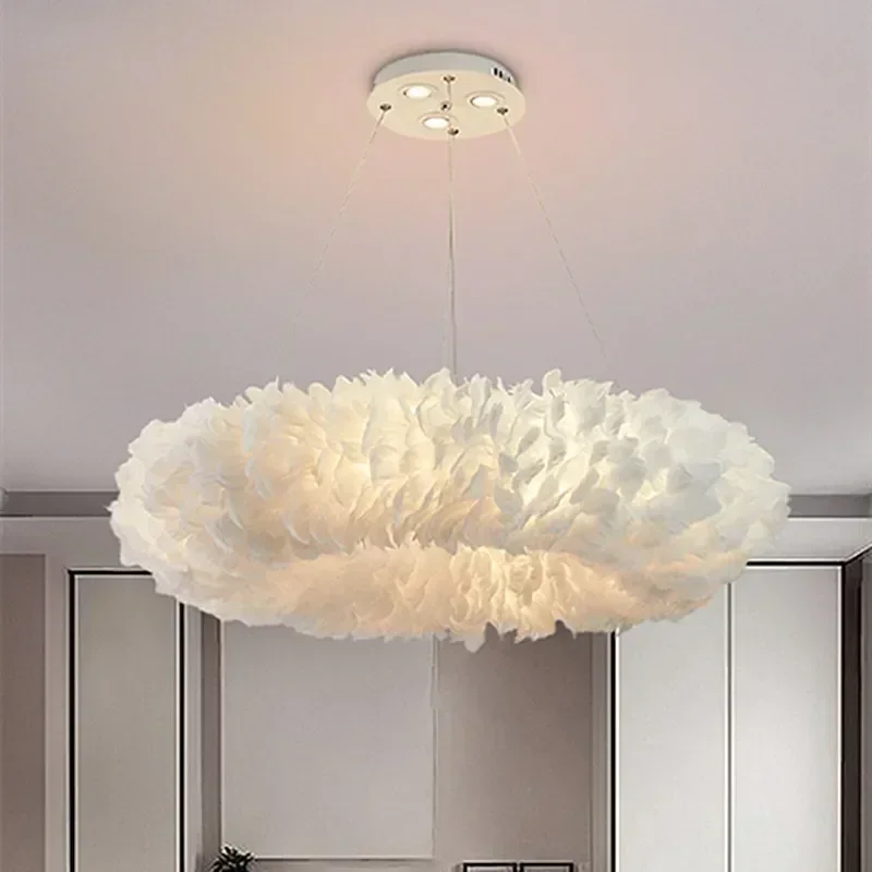 Modern Feather Pendant Light Simplicity Color Pendant Light Restaurant Decorate E27 Suspension Design Kids Room Ceiling Lamp