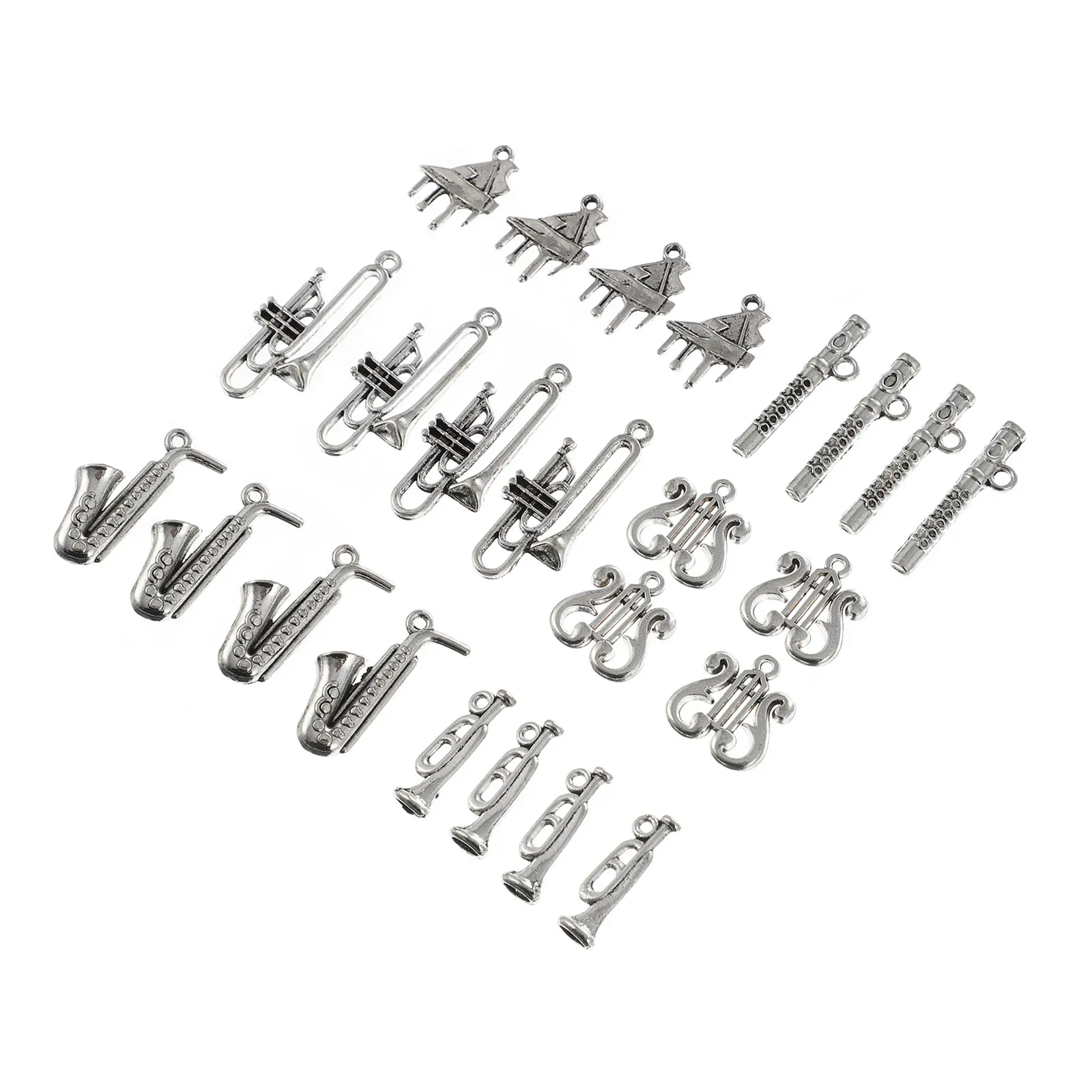 

24 Pcs Retro Alloy Pendant Necklace Accessory DIY Jewelry Making Supplies Bright Color Sturdy Texture Unique Design Fashion