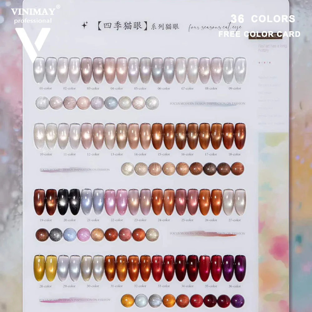 

VINIMAY Crystal Cat Eye Gel Nail Polish Set Semi Permanent Magnetic UV LED Soak Off Gel Varnish Salon Profession Wholesale Color