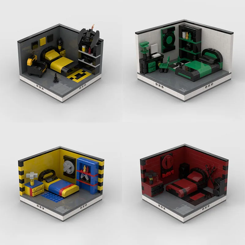 281PCS MOC Super Heroes Room Design Kreative bausteine Pädagogisches spielzeug Modulare geschenke Ornamente