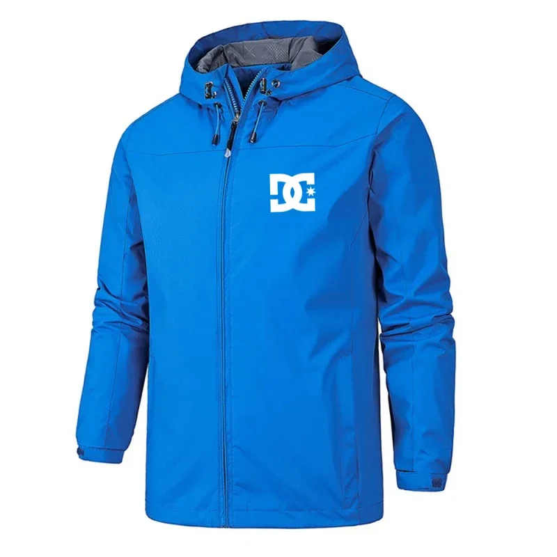 Men's windproof and waterproof casual hooded jacket, spring-autumn outdoor climbing and warm long-sleeved large-sized men's coat