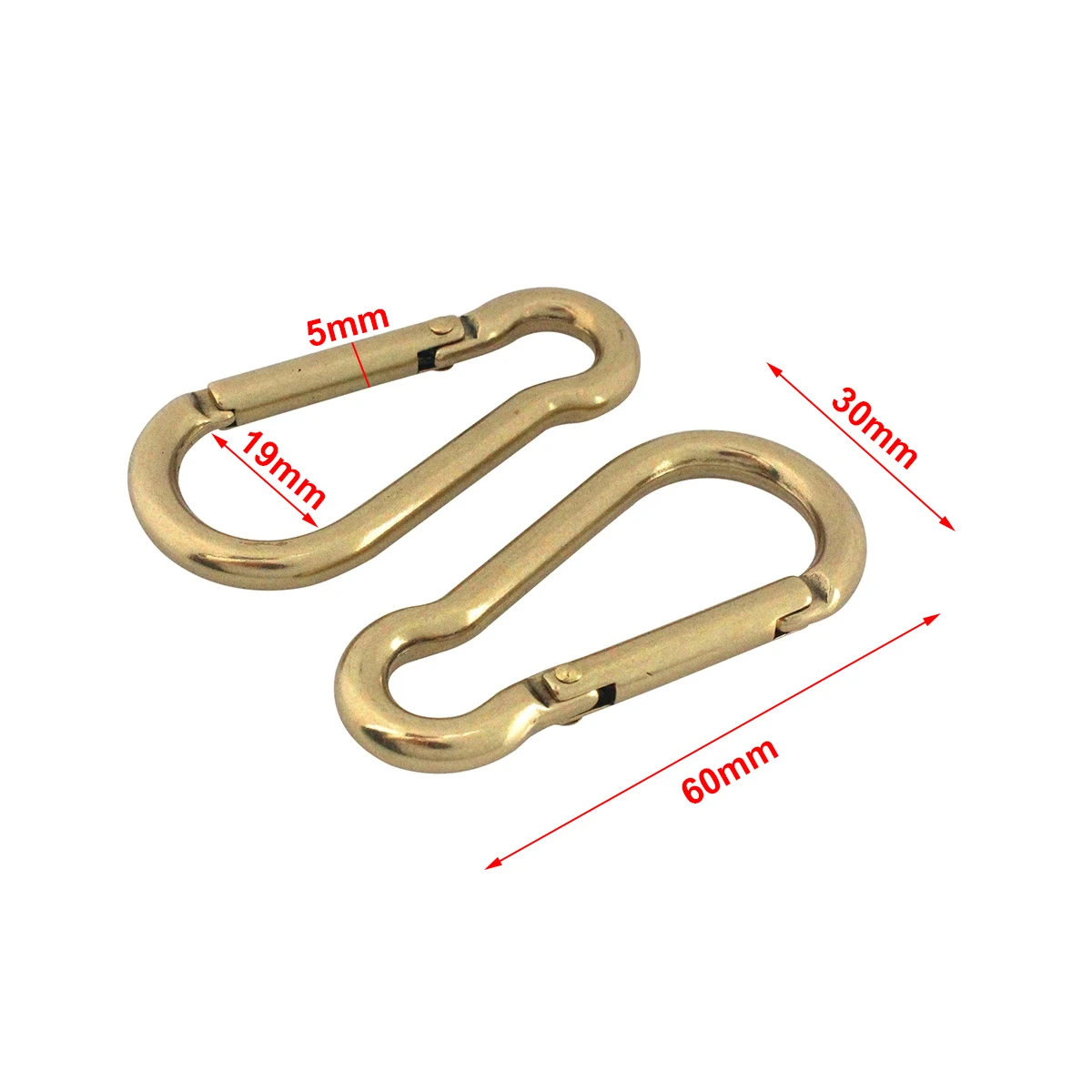 1pcs Solid Brass Snap Hook High Quality Trigger Lobster push gate Hook Clasp Clip for Leather Craft Bag Strap Belt Webbing