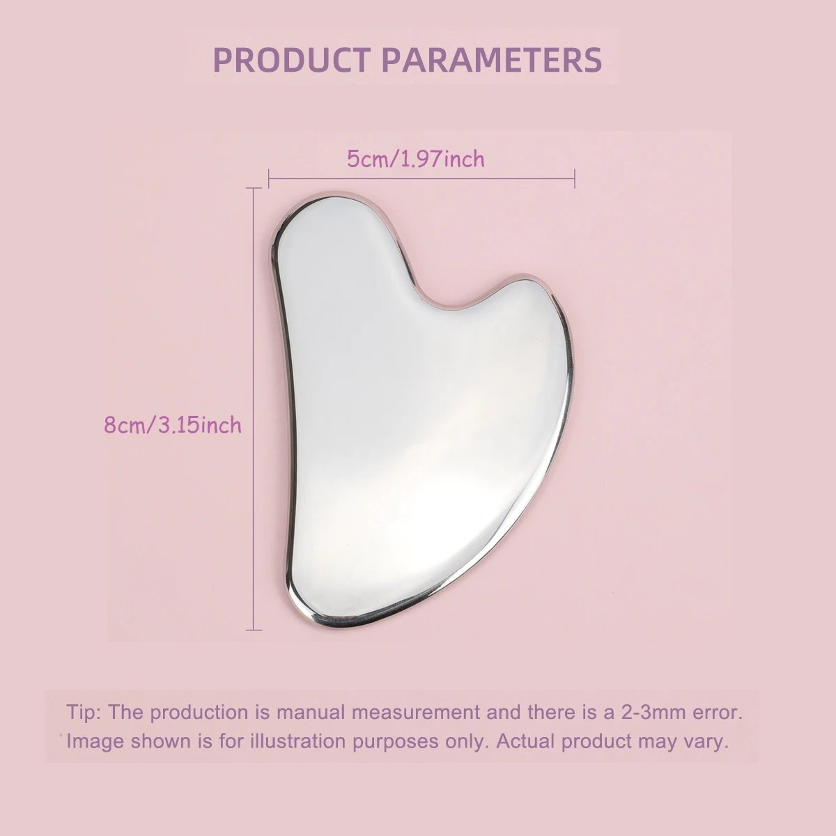 1pc gua sha ferramenta facial de aço inoxidável guasha massagem ferramenta natural universal facial prata metal gua sha placa beleza cuidados com a pele