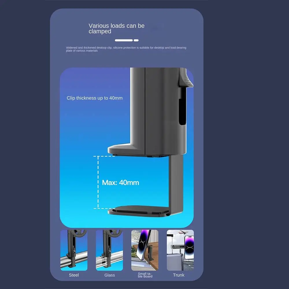 Foldable Magnetic Phone Holder Rotatable Easy Installation Desk Phone Mount Adjustable Non-slip Desk Selfie Stand