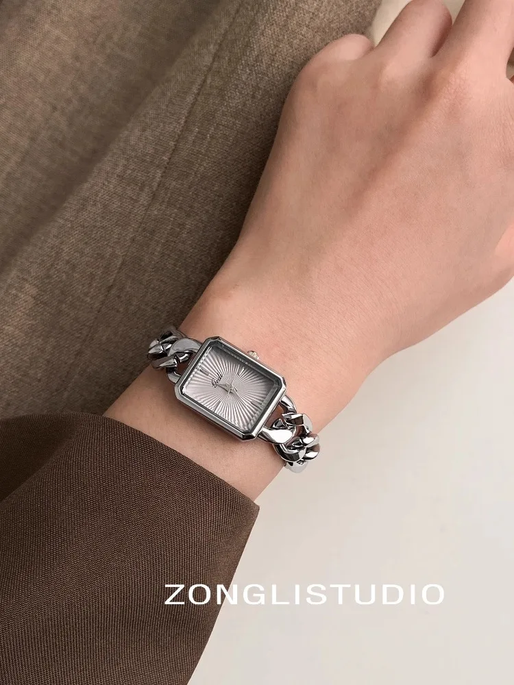 Women Quartz Watch Luxury Square Gold Rectangle Sliver Clock Reloj Ladies Stainless Steel Bangle Bracelet Style Wristwatch