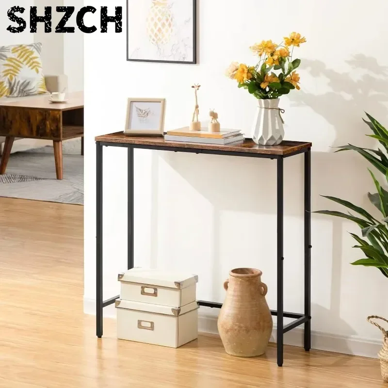 Modern Minimalist Entrance Table Iron Art Entrance Long Table American Living Room Wall Office Desk Strip Desk Narrow Edge Table