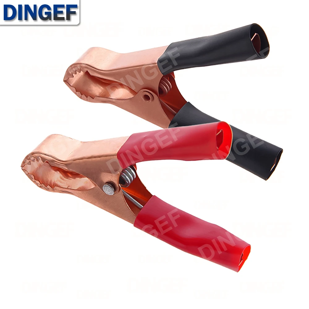 2Pcs 50A Red + Black 80mm Crocodile Car Caravan Van Battery Test Lead Clips Best Promotion Alligator Clips 30A 70mm