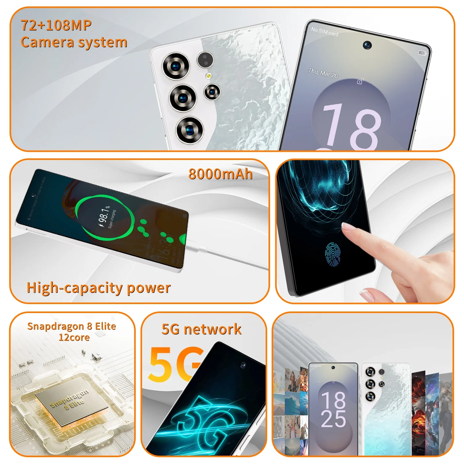 2025 كمبيوتر لوحي جديد S27 Ultra 7.3 بوصة HD 4K أندرويد 15 22 جيجابايت + 2 تيرا بايت 8000 مللي أمبير بطارية 4G 5G بطاقة Sim مزدوجة WiFi GPS Google Tab