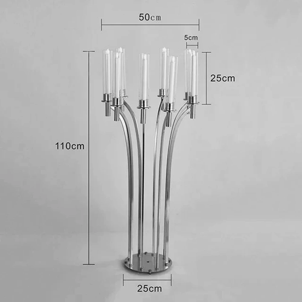 2-10pcs)8 arms metal Candelabra ,acrylic Candle Holders ,Acrylic Wedding Table Centerpieces, Flowers Stand Candelabrum For weddi