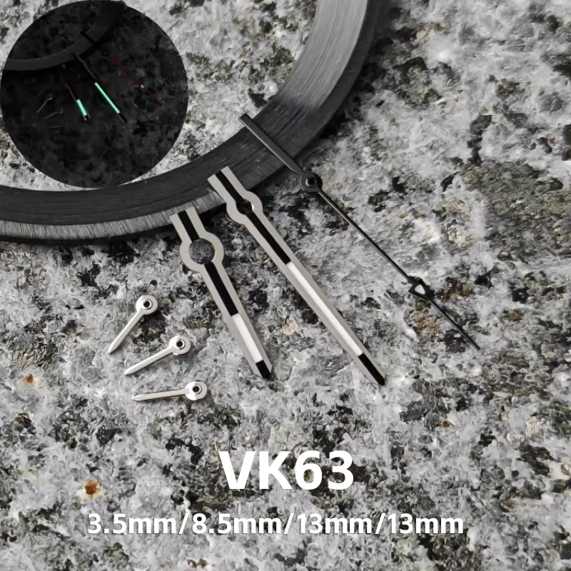 VK63 Pointer Multi-Function Chronograph Hand Modified Sport Running Seconds Luminous Watch Hands