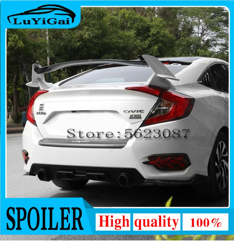 Type-R Style ABS Plastic Paint Color Rear Trunk Spoiler Fit For Honda Civic 2017 2018 2019