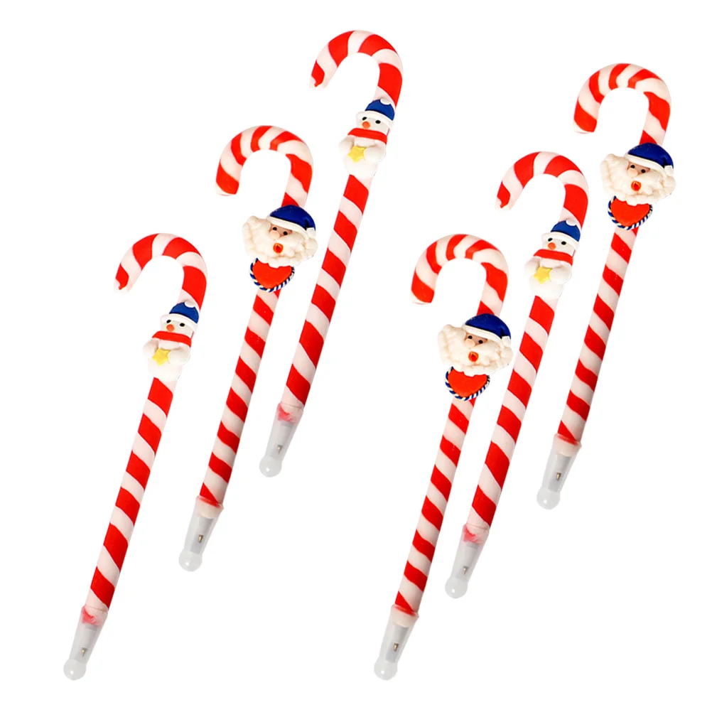 

6 Pcs Kids Snowman Ball Pen The Gift Ballpoint Clay Santa Claus Style Elder Gifts