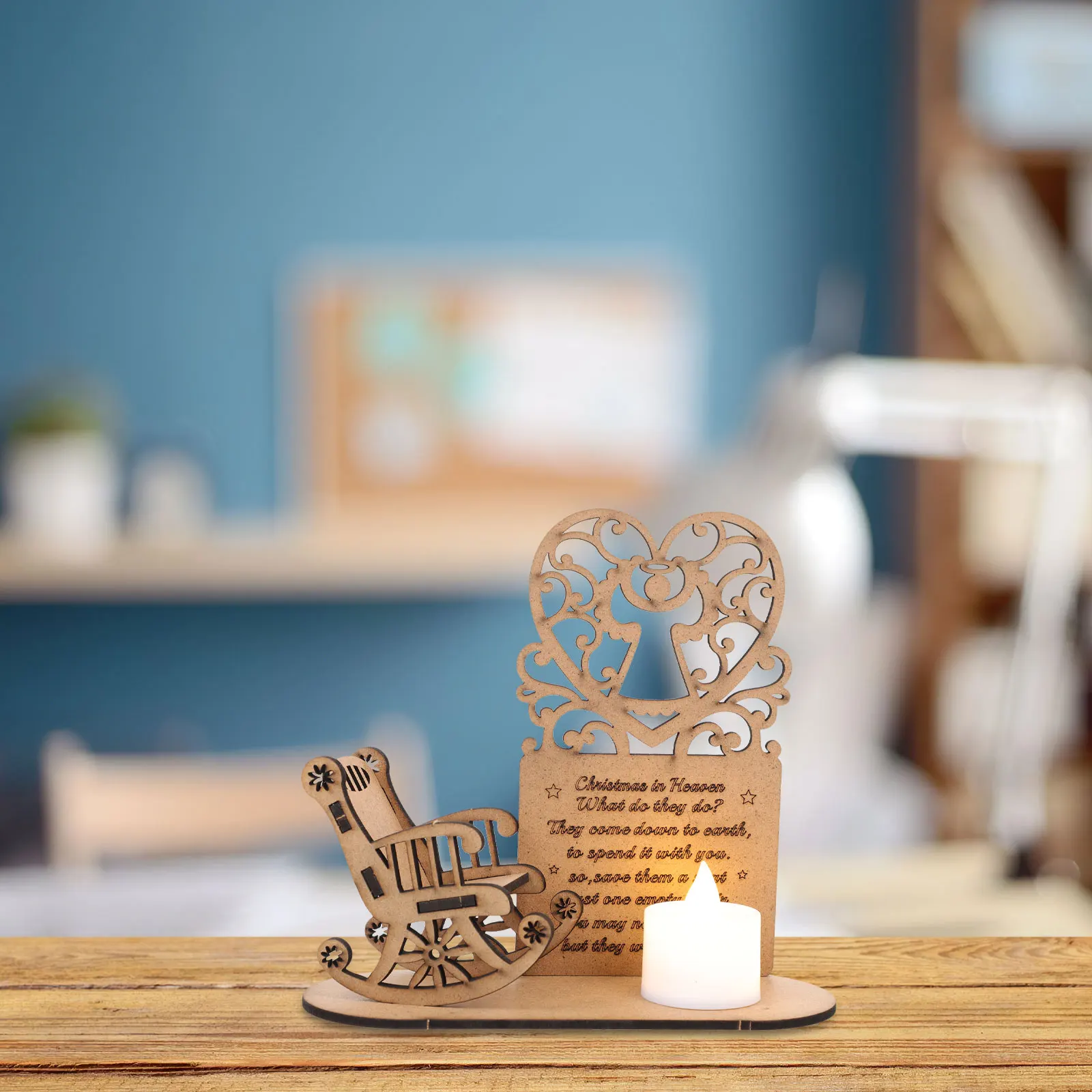 Creative Wooden Desktop Adorn Christmas naments DIY Decor Xmas Craft Elegant Structure Durable Practical Holiday Family