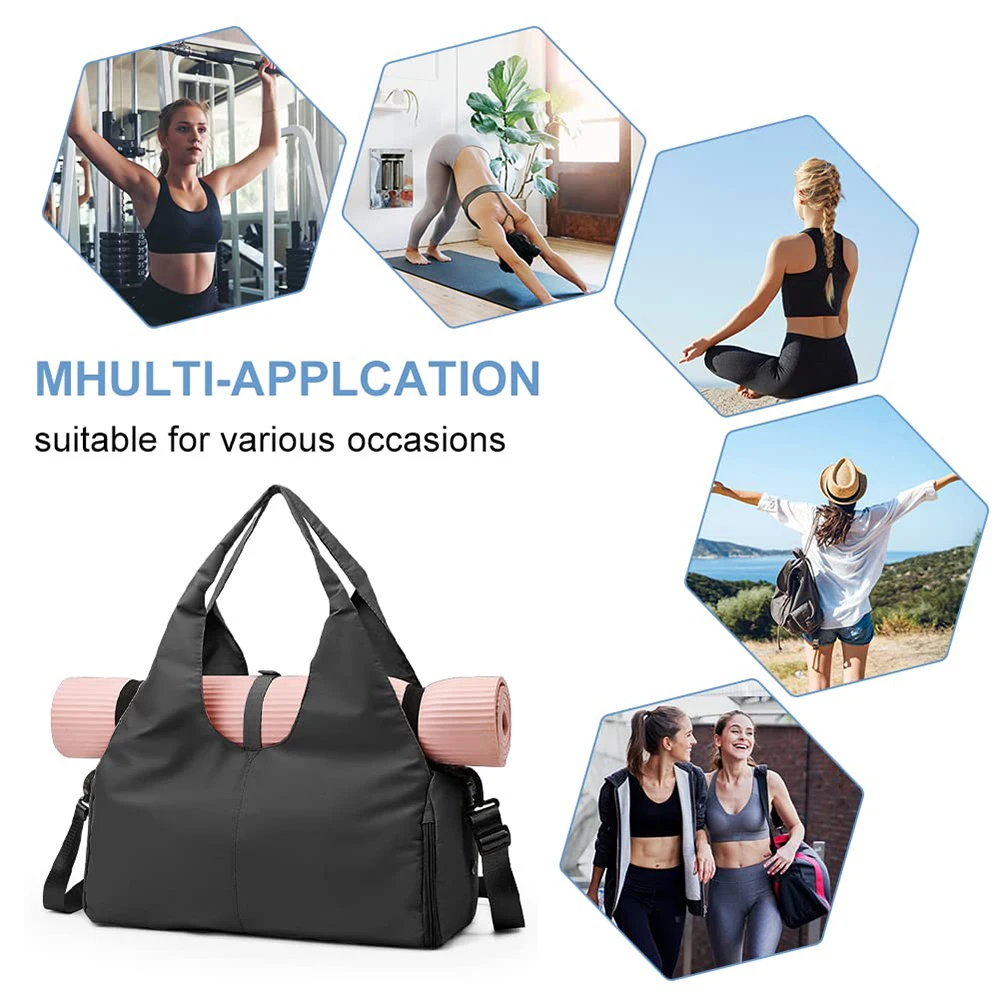 اليوغا حصيرة حقيبة قاعة رياضة للنساء مقصورة الأحذية المستقلة حقائب السفر اللياقة البدنية حمل حقيبة سعة كبيرة حقيبة كتف السباحة