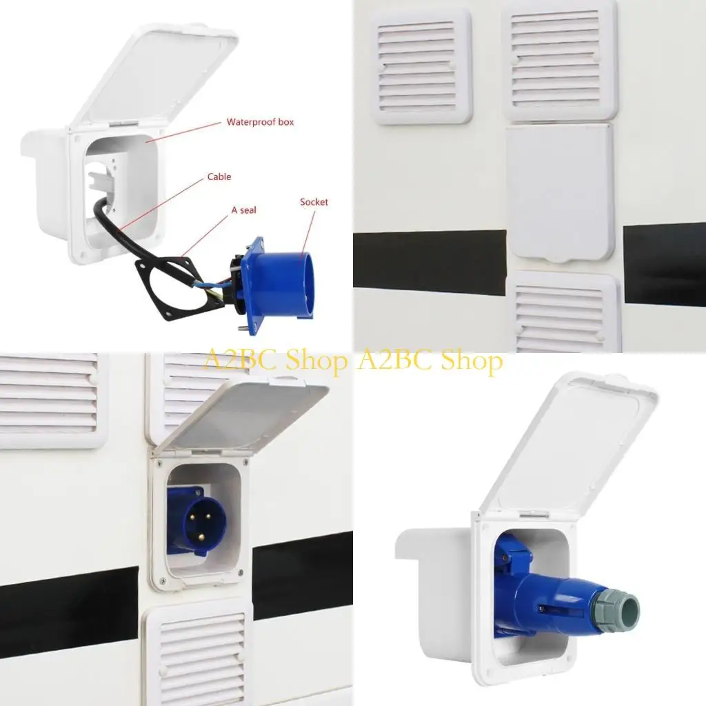 

A2BC Mains Contry Up Inlet Socket Motorhome, Flush Fitting 220V-250V16A
