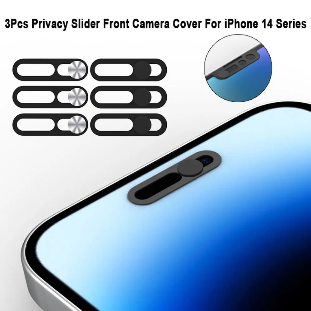 3PCS Camera Accessories Metal Front Camera Slider Lens Sticker Webcam Cover Privacy Cap For iPhone 14 14 ProMax Plus