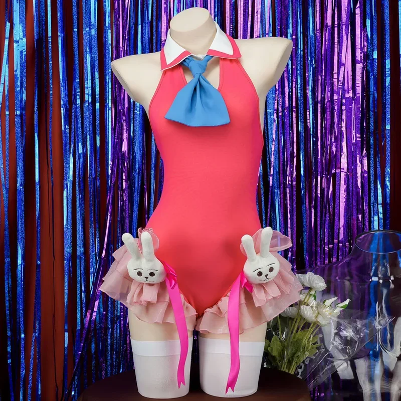 AniLV Anime OSHI NO KO Hoshino Ai Cosplay Women Cute Rabbit Pink Bodysuit Swimsuit Costumes