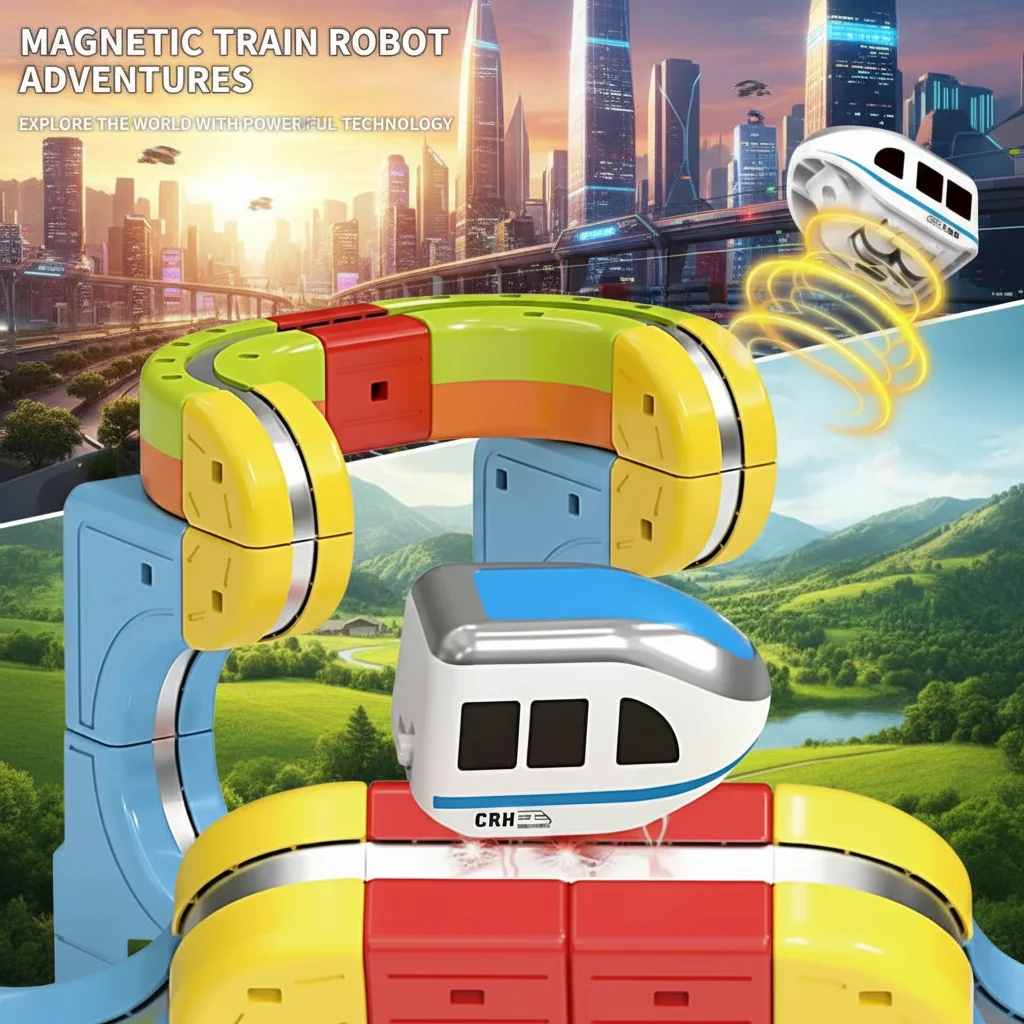 Anti-Gravity Mini Magnetic Train Toy Set for Kids - Block Tracks Train Railway Model Children's Educational Building Game Gift