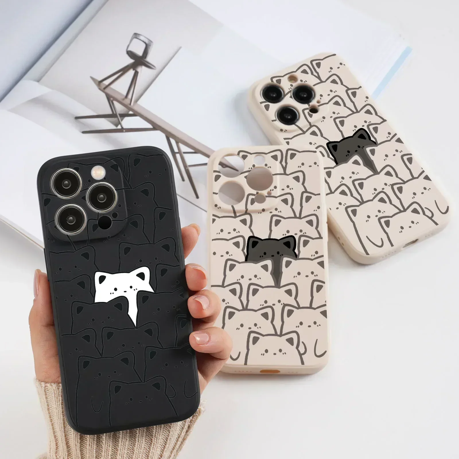 Casing silikon Beruang grafiti, pelindung tahan guncangan untuk iPhone 16 15 Pro Max 14 13 12 11 Pro Max XS X 7 8 Plus SE 2020