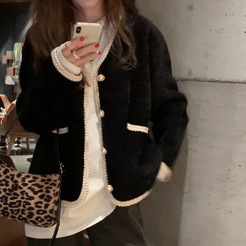 Jackets Women Fashion Autumn Elegant All-match Pockets Long Sleeve Chic Cozy Feminine Korean Style Lady Popular Casual Simple