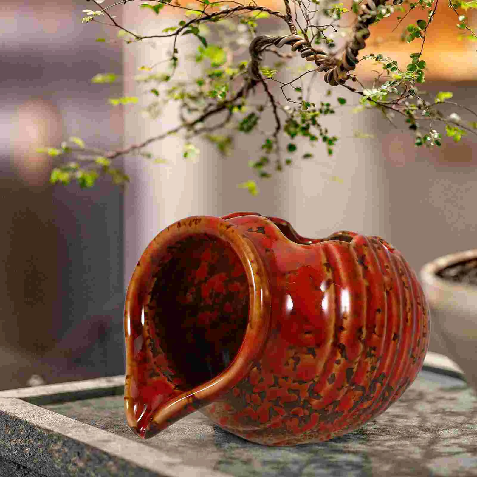 Circulating Water Clay Pot Waterfall Jar Courtyard Fountain Fish Tank Garden Decor Ceramics Jug