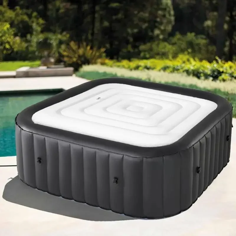 Zewnętrzna kwadratowa nadmuchiwana pokrywa wanny z hydromasażem Pokrywa z izolacją z PCV skraca czas ogrzewania Oszczędność do