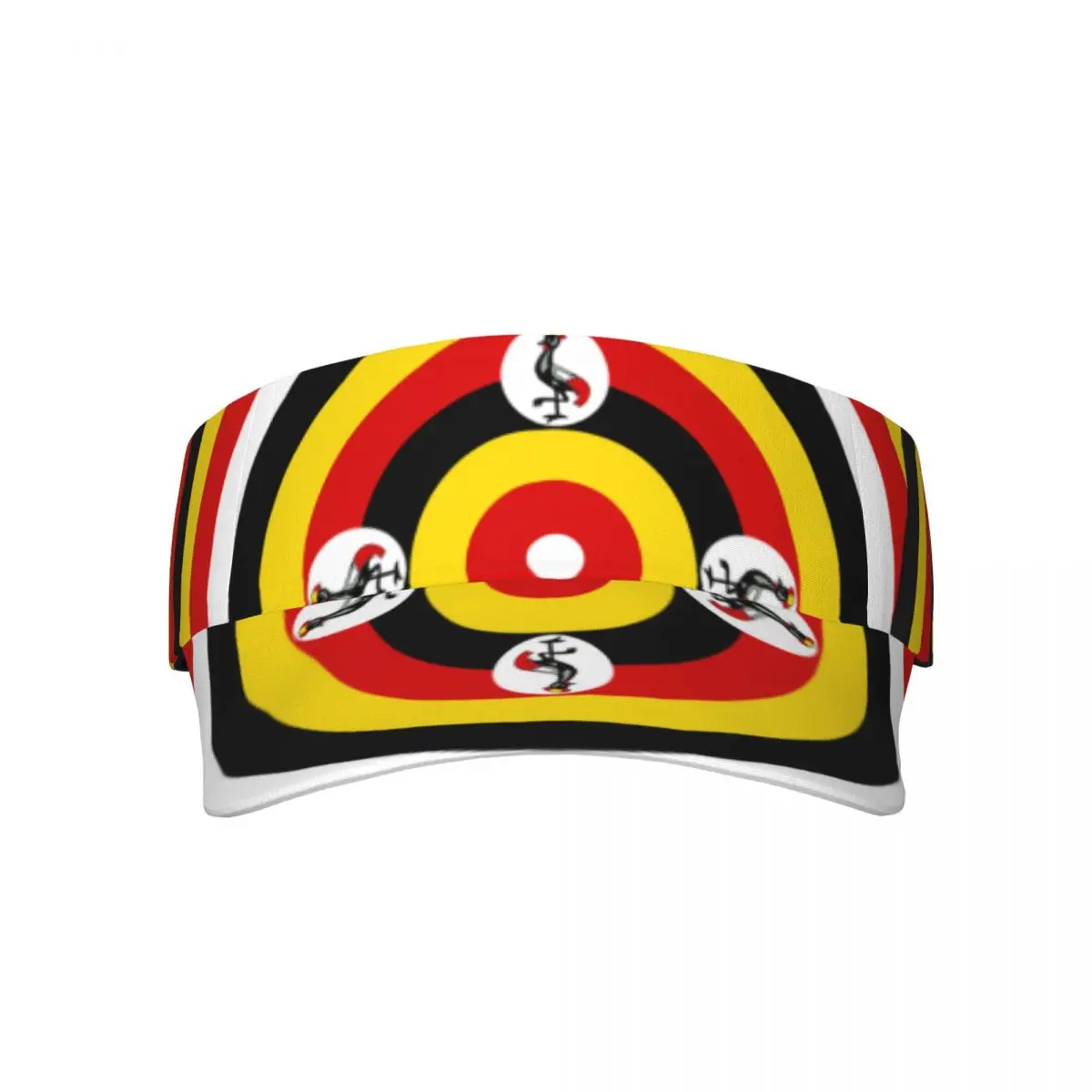 

Ugandan Flag Empty Top Hat Outdoor Adjustable Visor Uv Beach Tennis Caps for Adult Sunscreen Baseball Cap