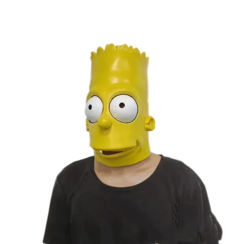 Men's Bart Homer Face Mask Cosplay Costume Halloween Latex Props Party For Adult Kids
