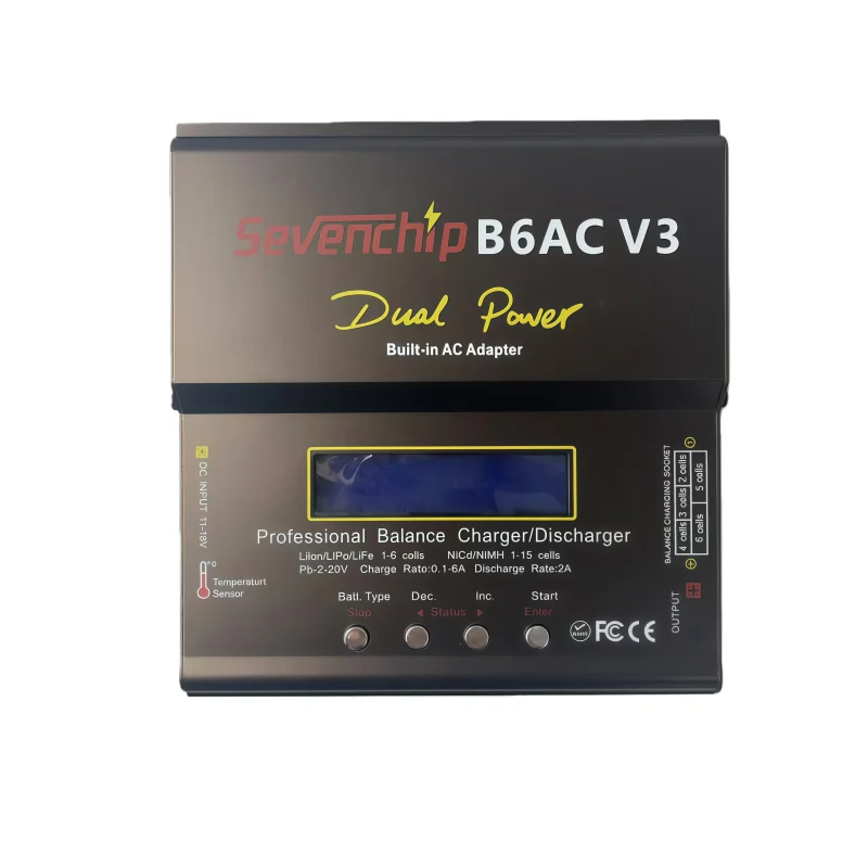 

B6AC V3 upgraded balanced charger model aircraft 2-6S lithium battery internal resistance measurement 80w lithium battery