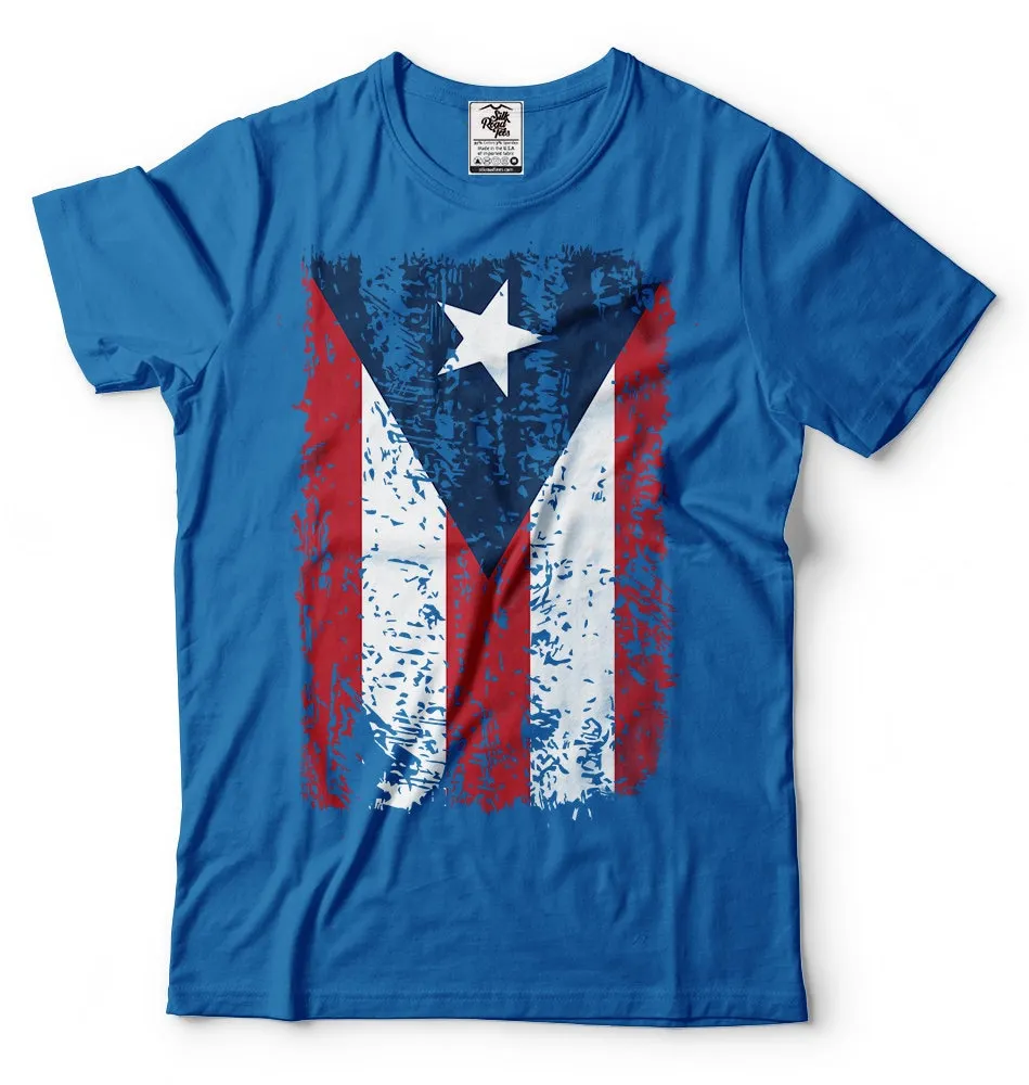 Puerto Rico T Shirt Flag Day Patriotic Boricua Distress