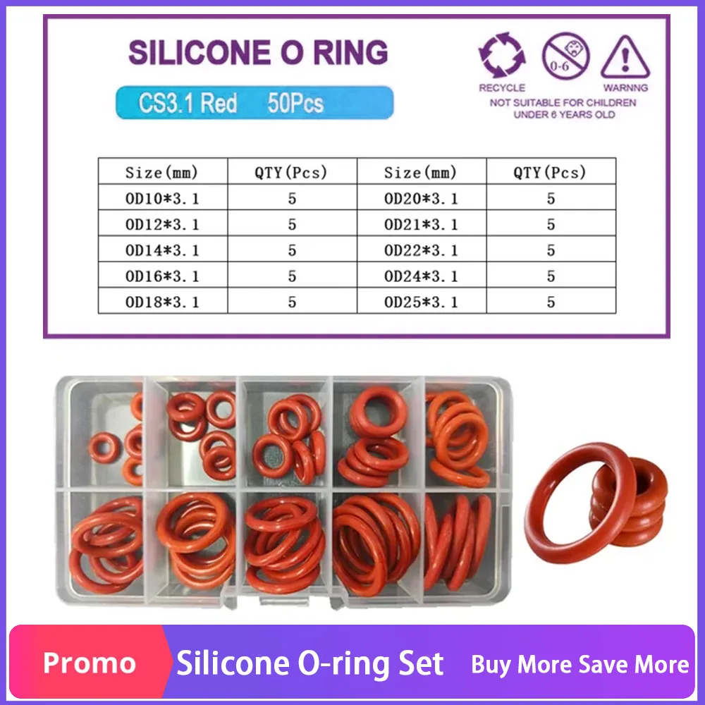 Silicone Oring Kit NBR O-Ring Rubber Gasket Nitrile Rubber High Pressure Washer Oil Resistance Plumbing Seal Valve O Rubber Ring