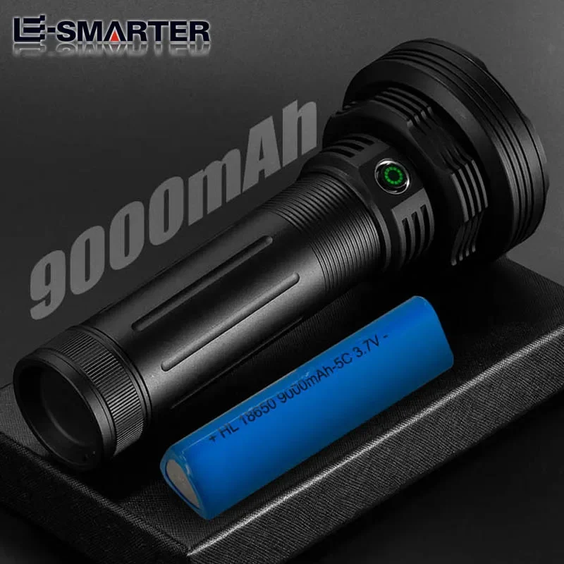 Highlight Flashlight 2000LM High-Power Torch 3-light Mode 18650x6 Rechargeable Battery For Camping Patrol Walk