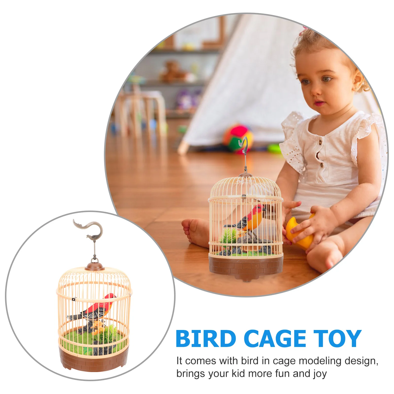 Speaking Parrot Toy Bird Cage Hanging Decor Electric Realistic Sounds Movement Sports Toys