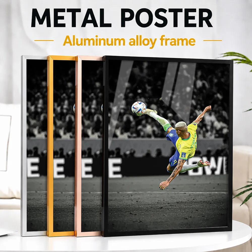 Richarlison Bicycle Kick Goal Framed Metal Print Customized Victory Tribute Wall Art A Thoughtful Gift For Football Fans In Gym