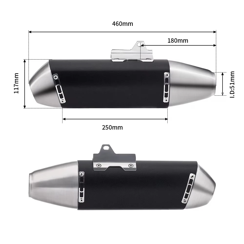 Dirt Bike 51mm Motorcycle Exhaust Muffler Pipe FMF 4T Escape Moto Scooter Motocross Universal for KTM WR450 RC390 EXC CRF150 EXC - view 2